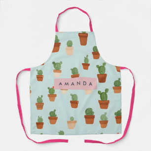 Personalized Cactus with Terracotta Pots Apron