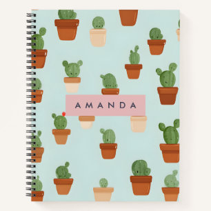 Personalized Cactus with Terracotta Pots Notebook