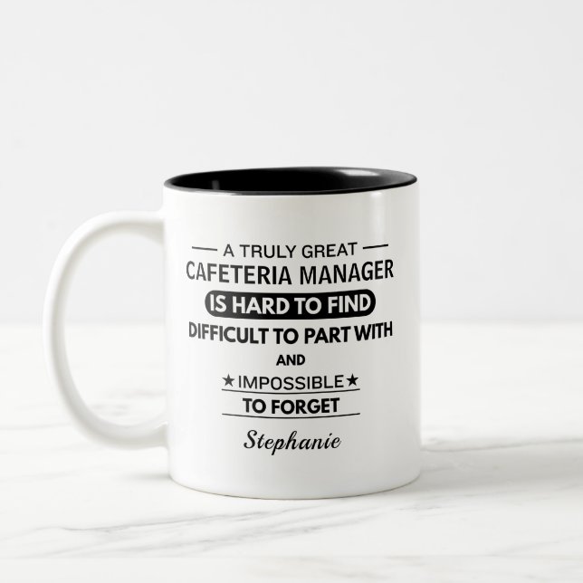 Personalized Cafeteria Manager Thank You  Two-Tone Coffee Mug (Left)