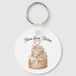 personalized Cake Keychain  Custom Name Baker Gift
