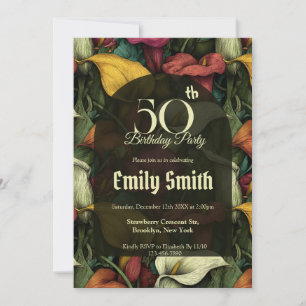 Personalized Call Lilies Floral 90Th Birthday Invitation