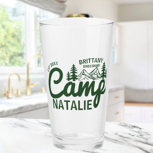 Personalized Camp Bachelorette Party Bridesmaids Glass