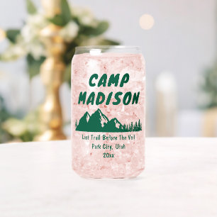 Personalized Camp Bachelorette Party Gift for Her Can Glass