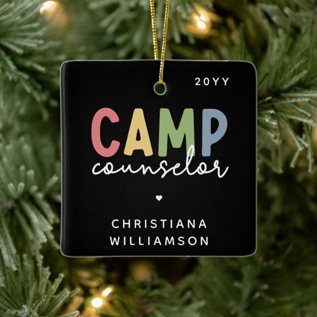 Personalized Camp Counselor Gifts Ceramic Ornament (Tree)