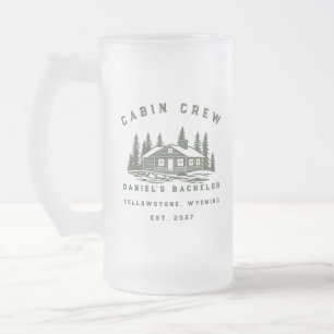 Personalized Camping Weekend Bachelor Party Frosted Glass Beer Mug