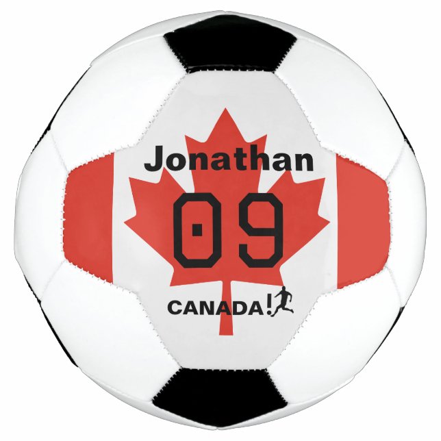 Personalized Canada Maple Leaf Soccer Gift Football (Front)