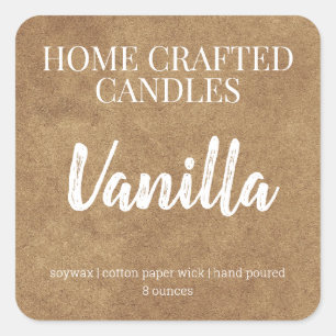 Personalized Candle Label Kraft Background Sticker