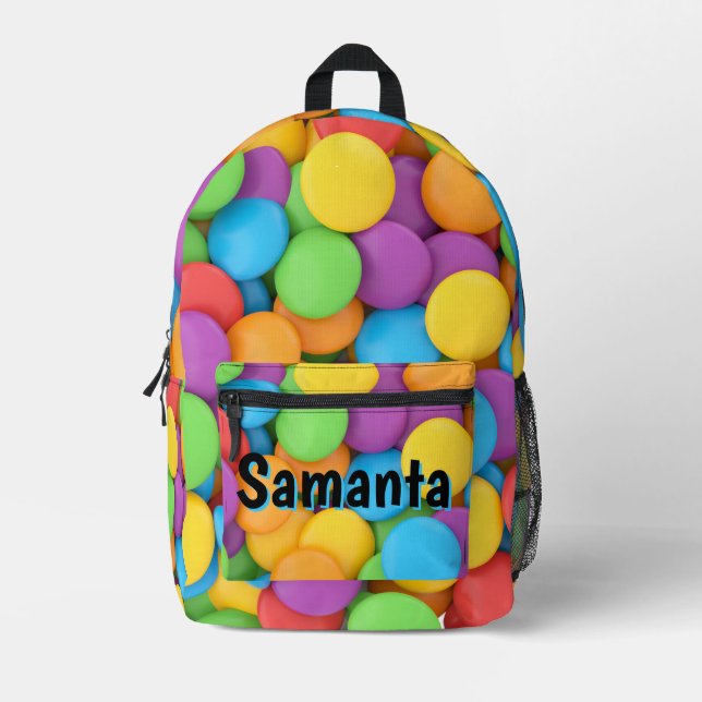 Personalized Candy Backpack | Rainbow Sweets Kids  (Front)