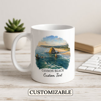 Personalized Cannon Beach Mug, Oregon Coast Coffee Mug