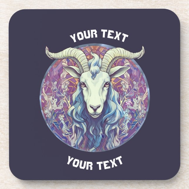 PERSONALIZED Capricorn ZODIAC SIGN BAG Coaster (Front)