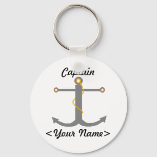 Personalized Captain Anchor Keychain