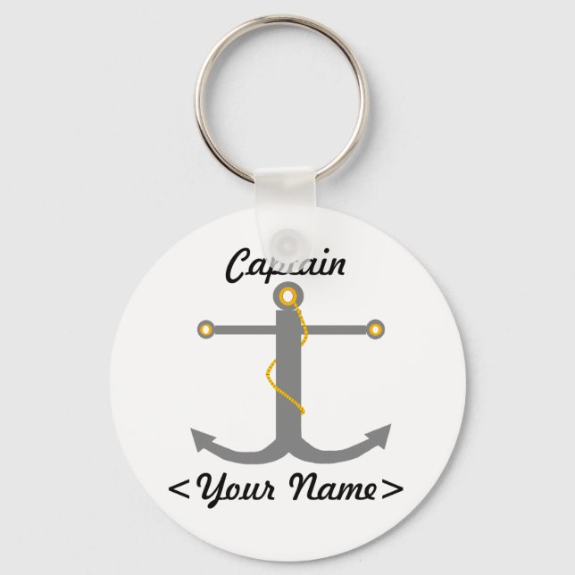 Personalized Captain Anchor Keychain (Front)