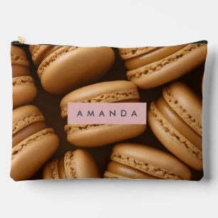 Personalized Caramel Macaron Bliss Accessory Pouch