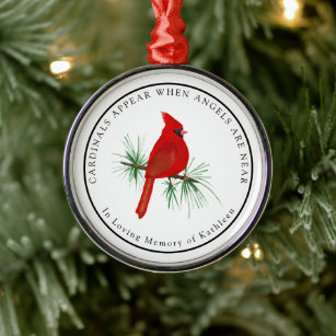 Personalized Cardinals Appear When Angels Are Near Metal Tree Decoration