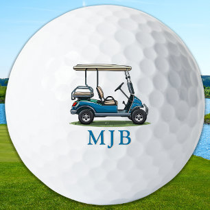 Personalized Cart Custom Golfer 3 Initial Monogram Golf Balls