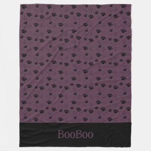 Personalized Cat Blanket Paws Name Italian Plum