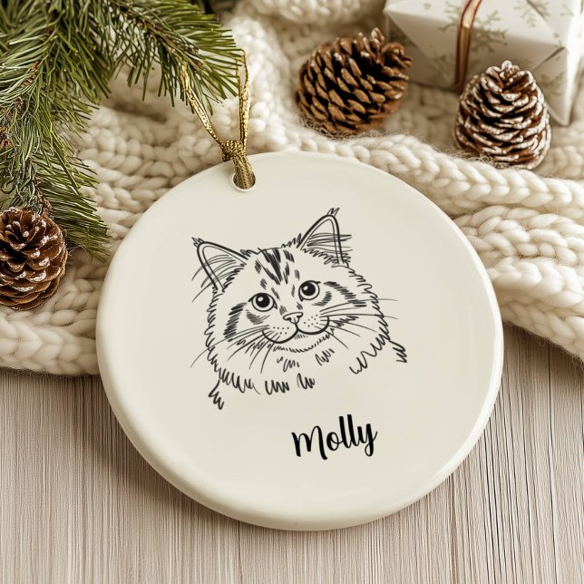 Personalized Cat Christmas Ceramic Tree Decoration (Creator Uploaded)