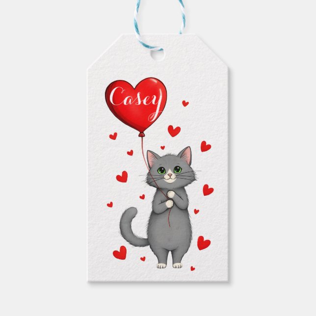 Personalized Cat Gift Tag with Name (Front)