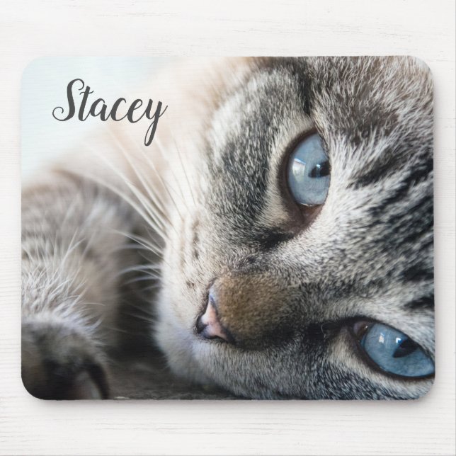 Personalized Cat Kitten Themed Mouse Pad Mousepad (Front)