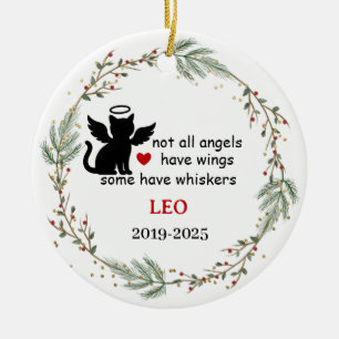 Personalized Cat Memorial, Pet Loss Sympathy gift Ceramic Tree Decoration