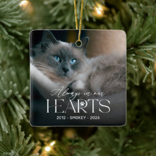 Personalized Cat Memorial Photo Christmas Ornament