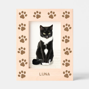 Personalized Cat Name Paw Prints Etched Frames