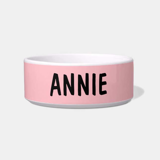 PERSONALIZED CAT OR DOG BOWL PINK (Front)