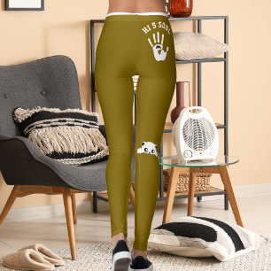 Personalized Cat Pet Yellow Brown White Stripes Leggings