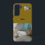 Personalized Cat Photo Samsung Galaxy Case – Brown<br><div class="desc">Carry your favorite feline everywhere with this Personalized Cat Photo Samsung Galaxy Case – Brown. Personalize with your cat’s photo and name The name text is fully customizable (font, spelling, and placement). Upload your cat’s photo and turn it into a custom phone case featuring a warm brown background that gives...</div>