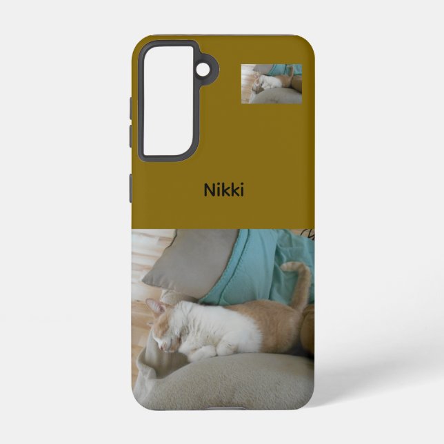 Personalized Cat Photo Samsung Galaxy Case – Brown (Back)
