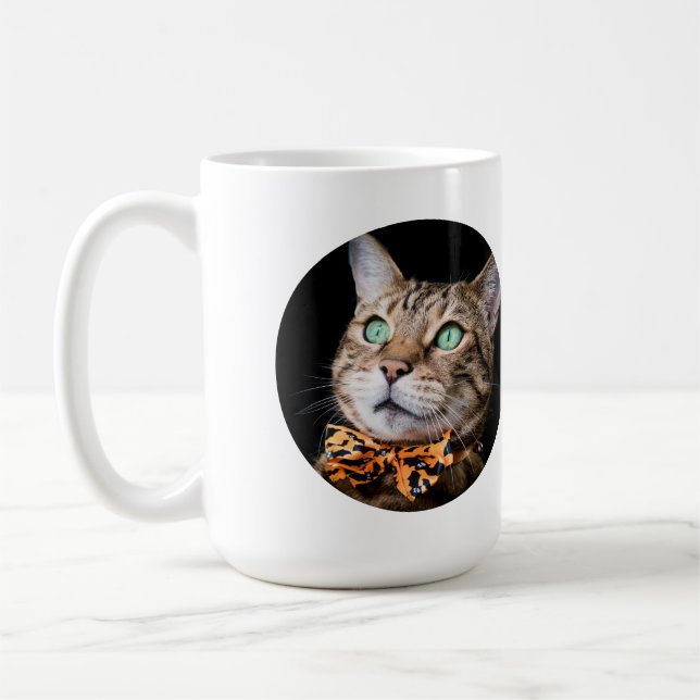 Personalized Cat Photo with Text | Custom Gift Coffee Mug (Left)