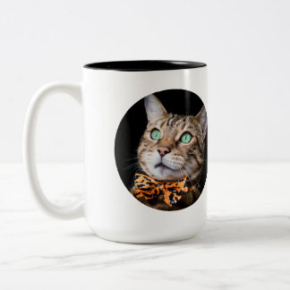 Personalized Cat Photo with Text | Custom Gift Two-Tone Coffee Mug