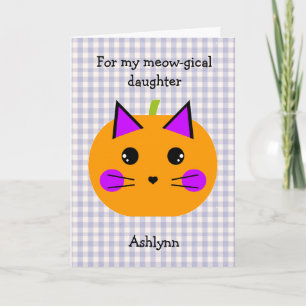 Personalized Cat Pumpkin Halloween Maze  Card