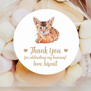 Personalized Cat Wedding Favor Stickers