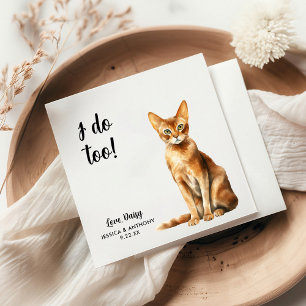 Personalized Cat Wedding Napkin