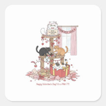 Personalized Cat's Meow Valentine's Day Stickers