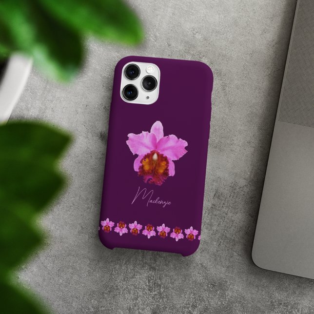 Personalized Cattleya Orchid Motif Print Case (Creator Uploaded)