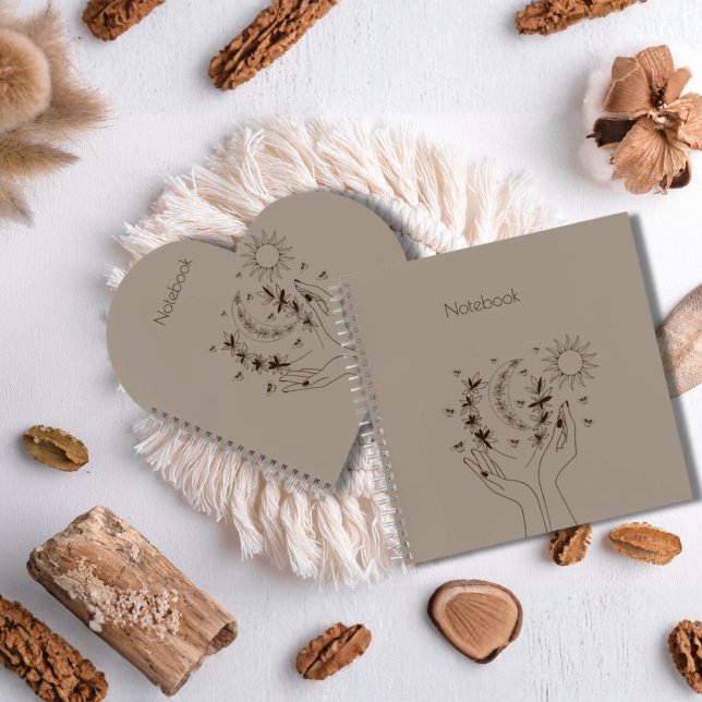 Personalized Celestial Floral Spiral Notebook (Creator Uploaded)