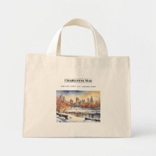 Personalized Central Park Snow Scene Tote Bag