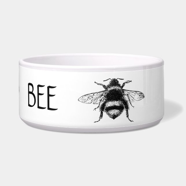 Personalized Ceramic Bowl - Queen Bee Water Bowl (Right)