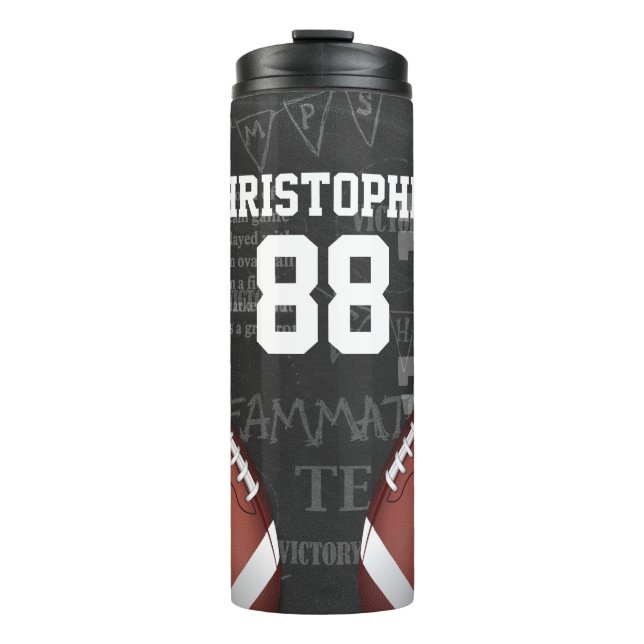 Personalized Chalkboard American Football Thermal Tumbler (Front)