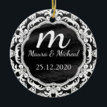 Personalized Chalkboard Monogram Wedding Date Ceramic Tree Decoration<br><div class="desc">You can add your favorite photo. This is perfect gift idea. Makes a beautiful,  modern,  personalized gift. Personalize with your name and other text.</div>
