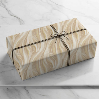 Personalized Champagne Beige Elegant Wedding  Wrapping Paper Sheet