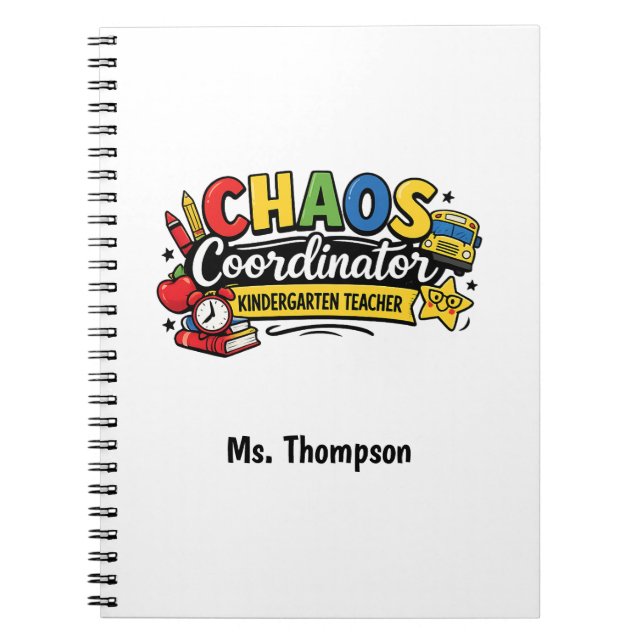 Personalized Chaos  Coordinator Teacher  Notebook (Front)