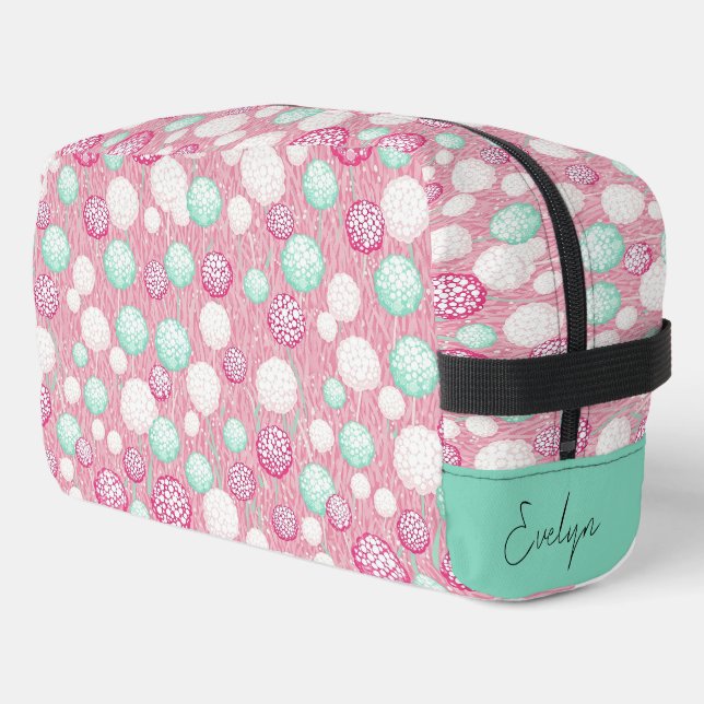 Personalized Charm in Pink Dopp Kit (Left Corner)