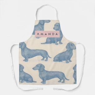 Personalized Charming Elegant Dachshund Pattern Apron