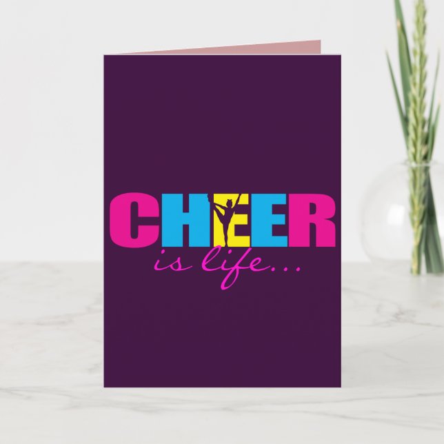 Personalized Cheer Cheerleading Purple Card (Front)