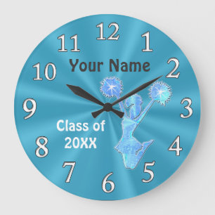 Personalized Cheer Clocks, Cheerleading Room Decor Large Clock