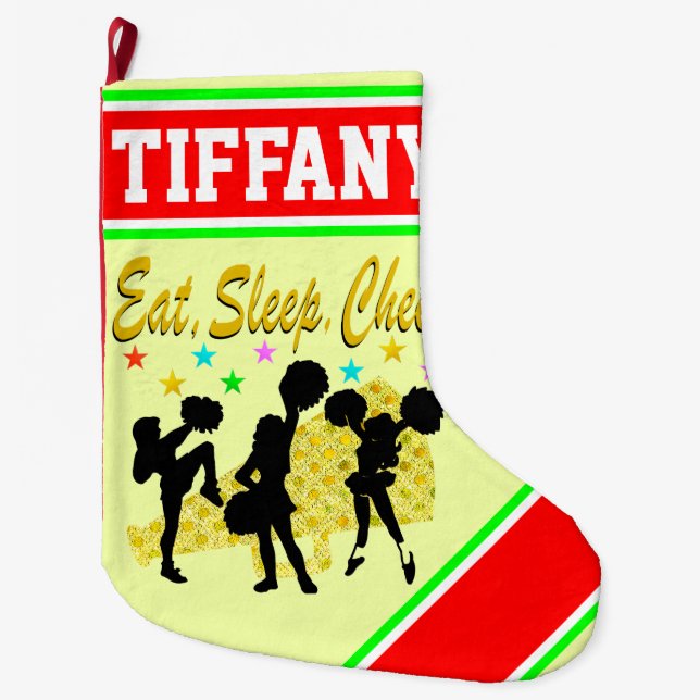 PERSONALIZED CHEERLEADING CHRISTMAS STOCKING (Front)