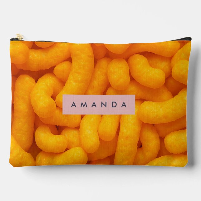 Personalized Cheesy Puff Snack Pattern Accessory Pouch (Front)